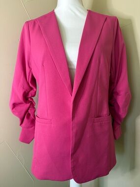 Skies Are Blue Bold Pink Open-Front Blazer
